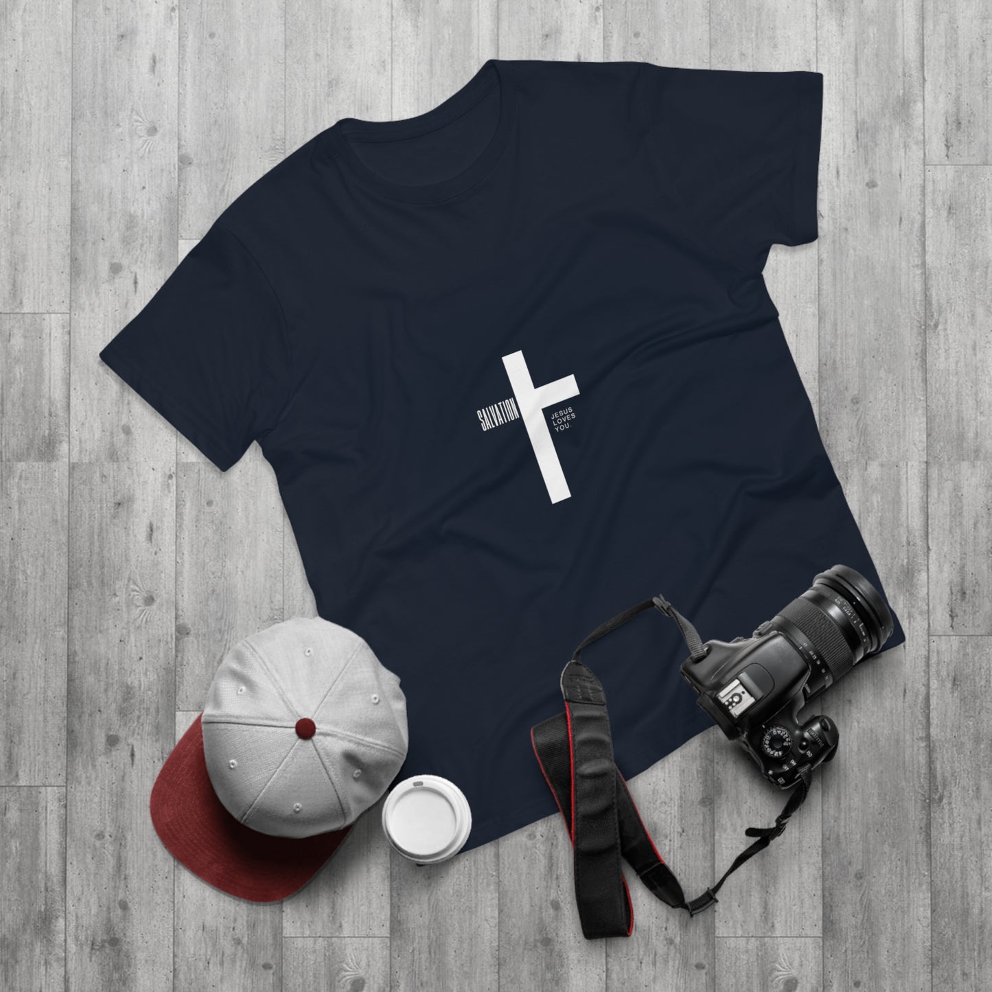 Minimalist Cross Graphic Men's T-Shirt - Faith-Inspired Tee