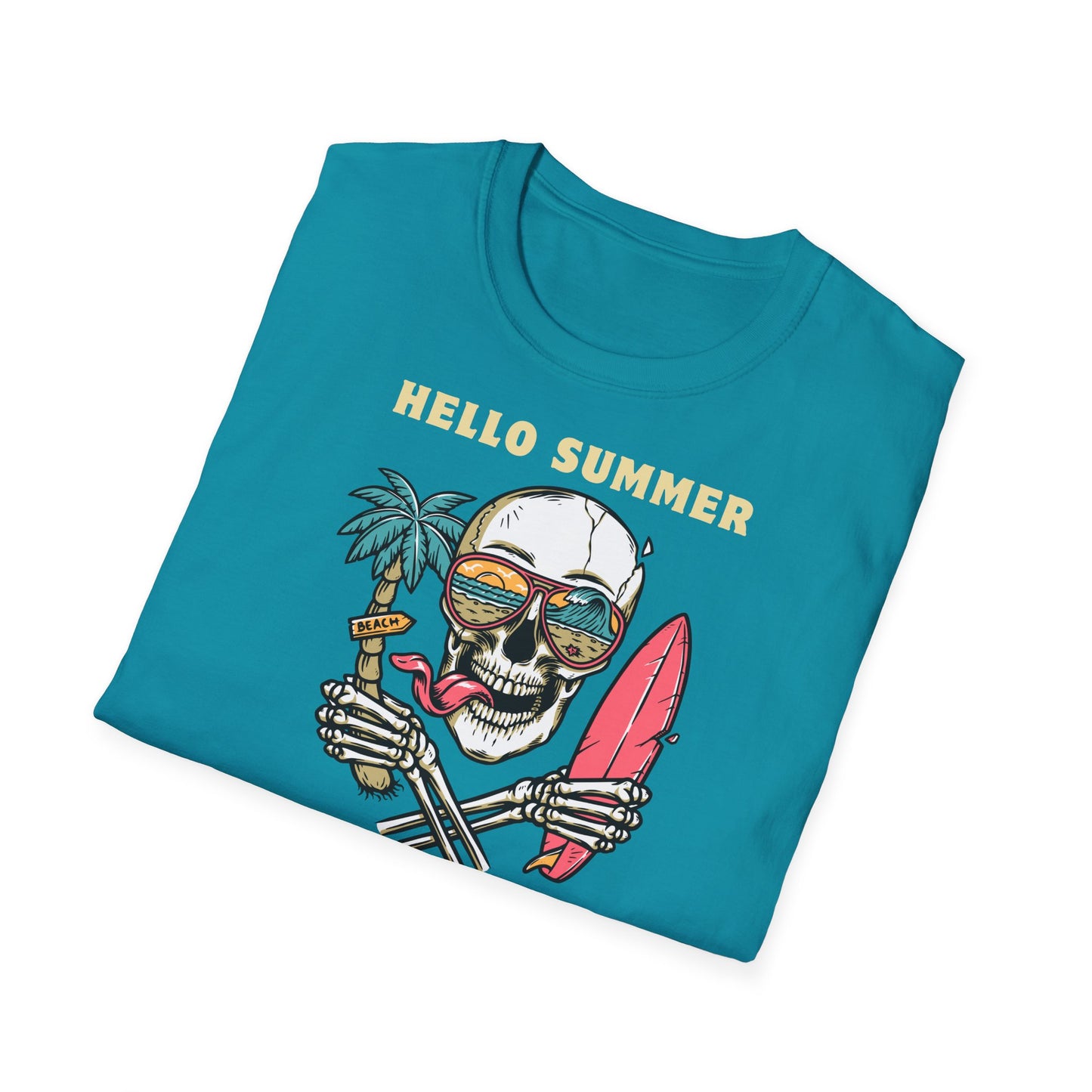 Hello Summer Skull T-Shirt - Good Vibes Unisex Tee