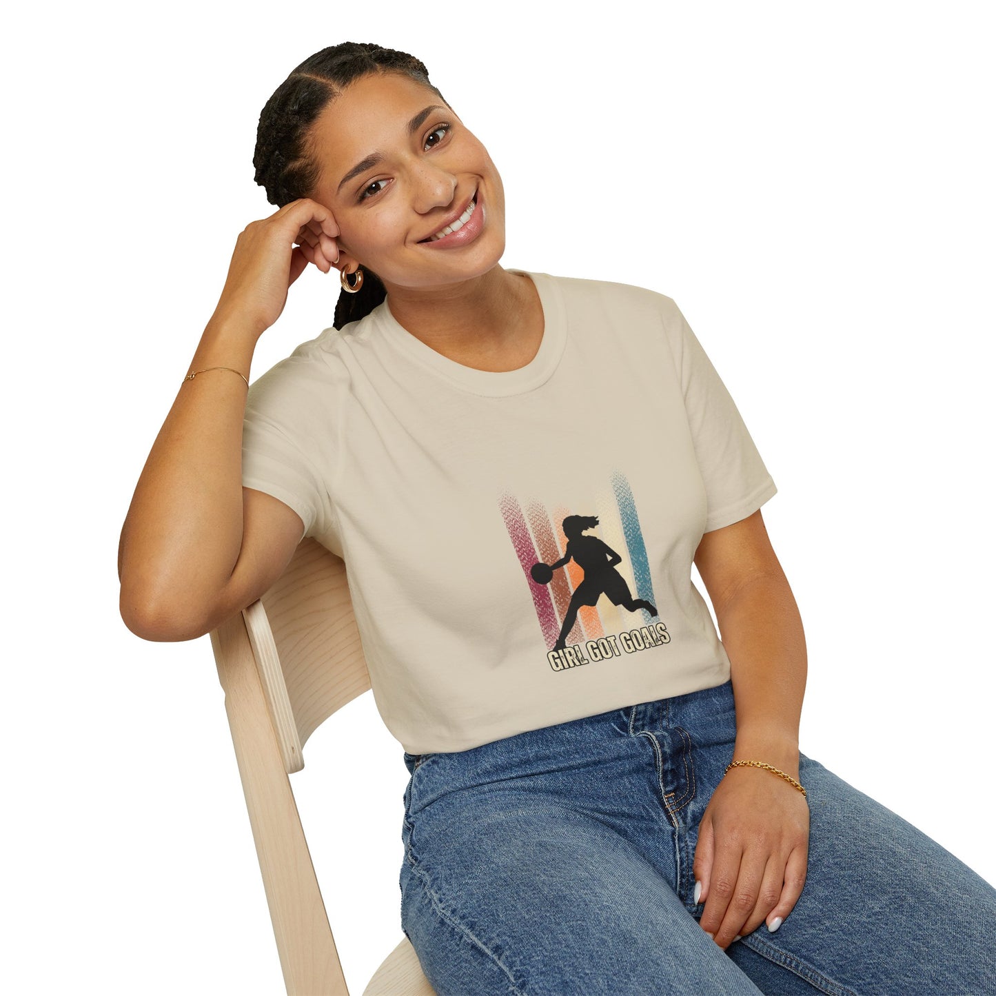 Girl Got Goals Unisex Softstyle T-Shirt – Empowering Basketball Tee
