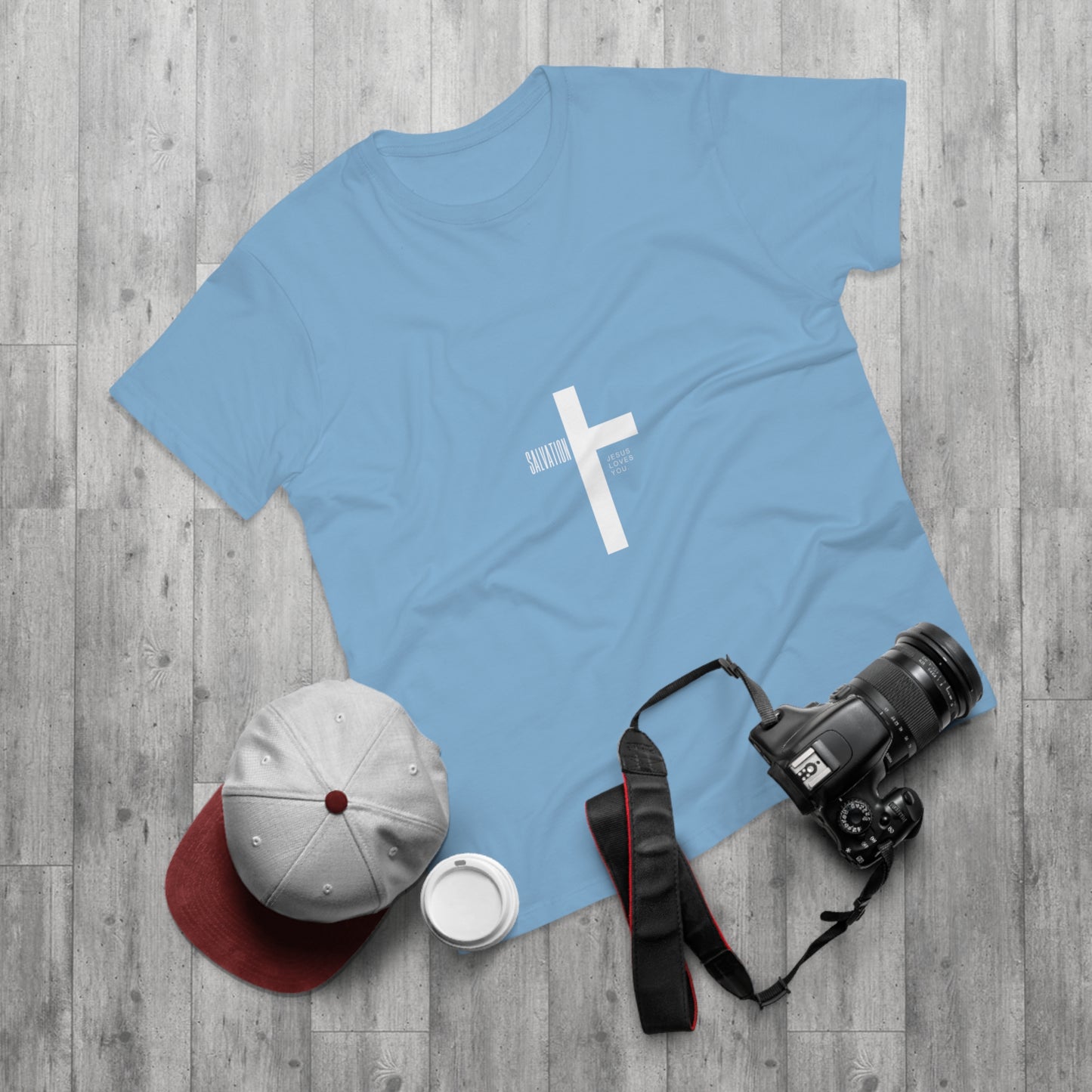Minimalist Cross Graphic Men's T-Shirt - Faith-Inspired Tee