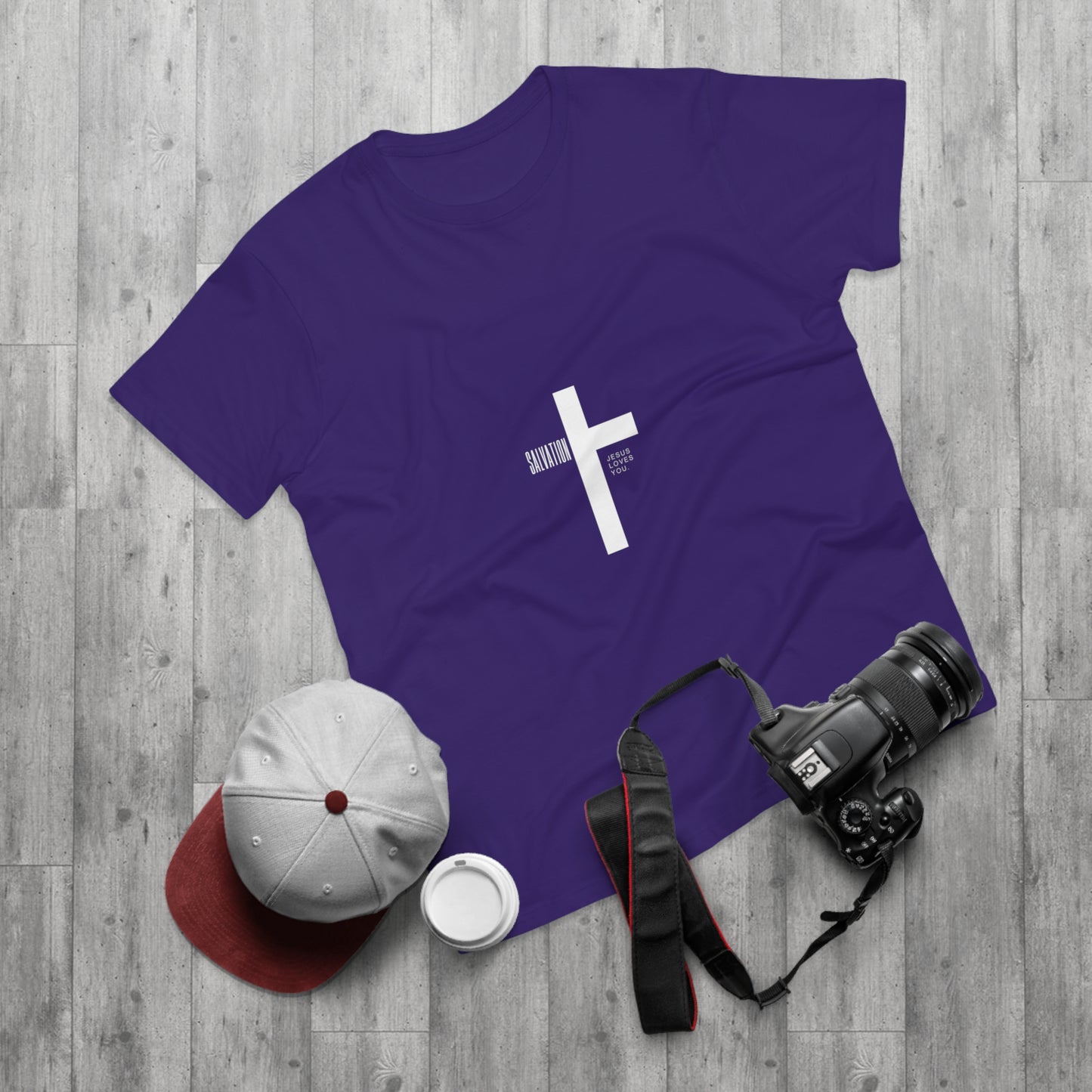 Minimalist Cross Graphic Men's T-Shirt - Faith-Inspired Tee