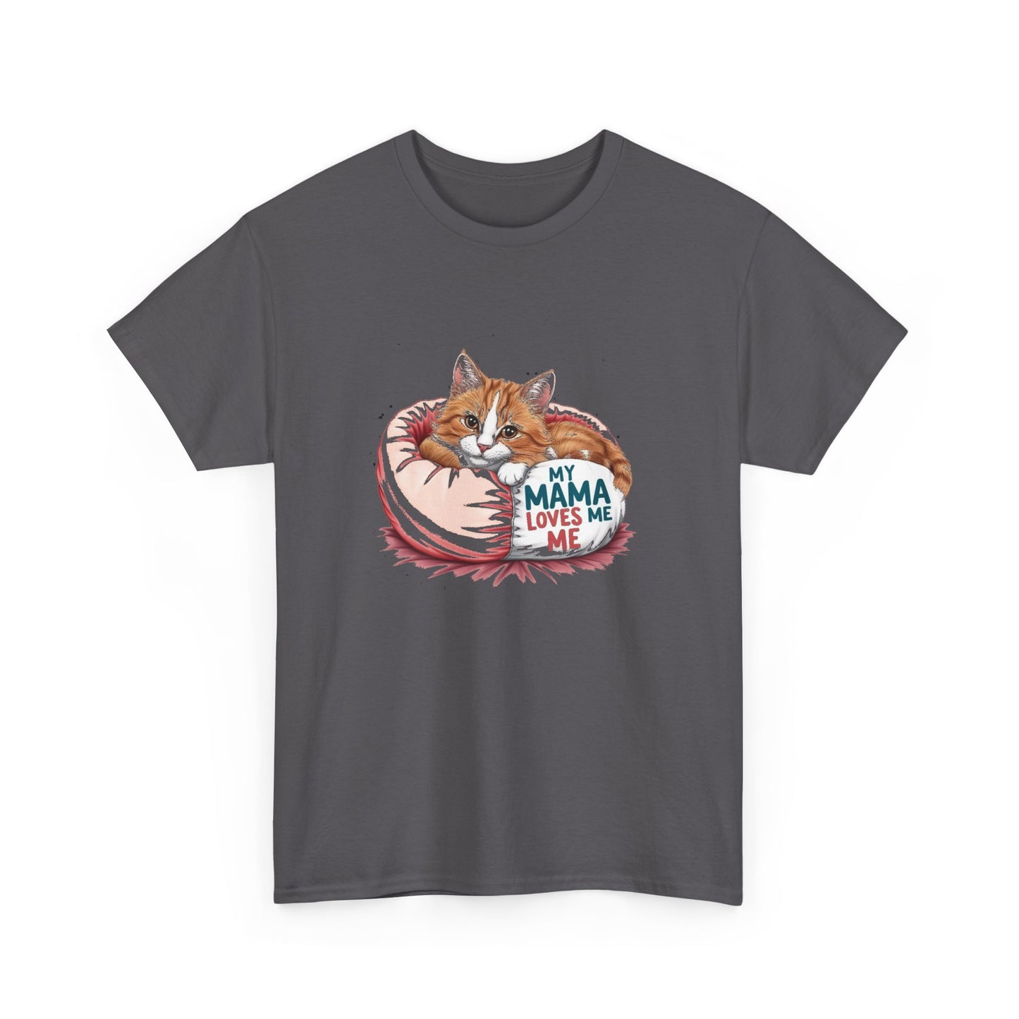 My Mama Loves Me Cat T-Shirt - Unisex Heavy Cotton Tee for Cat Lovers
