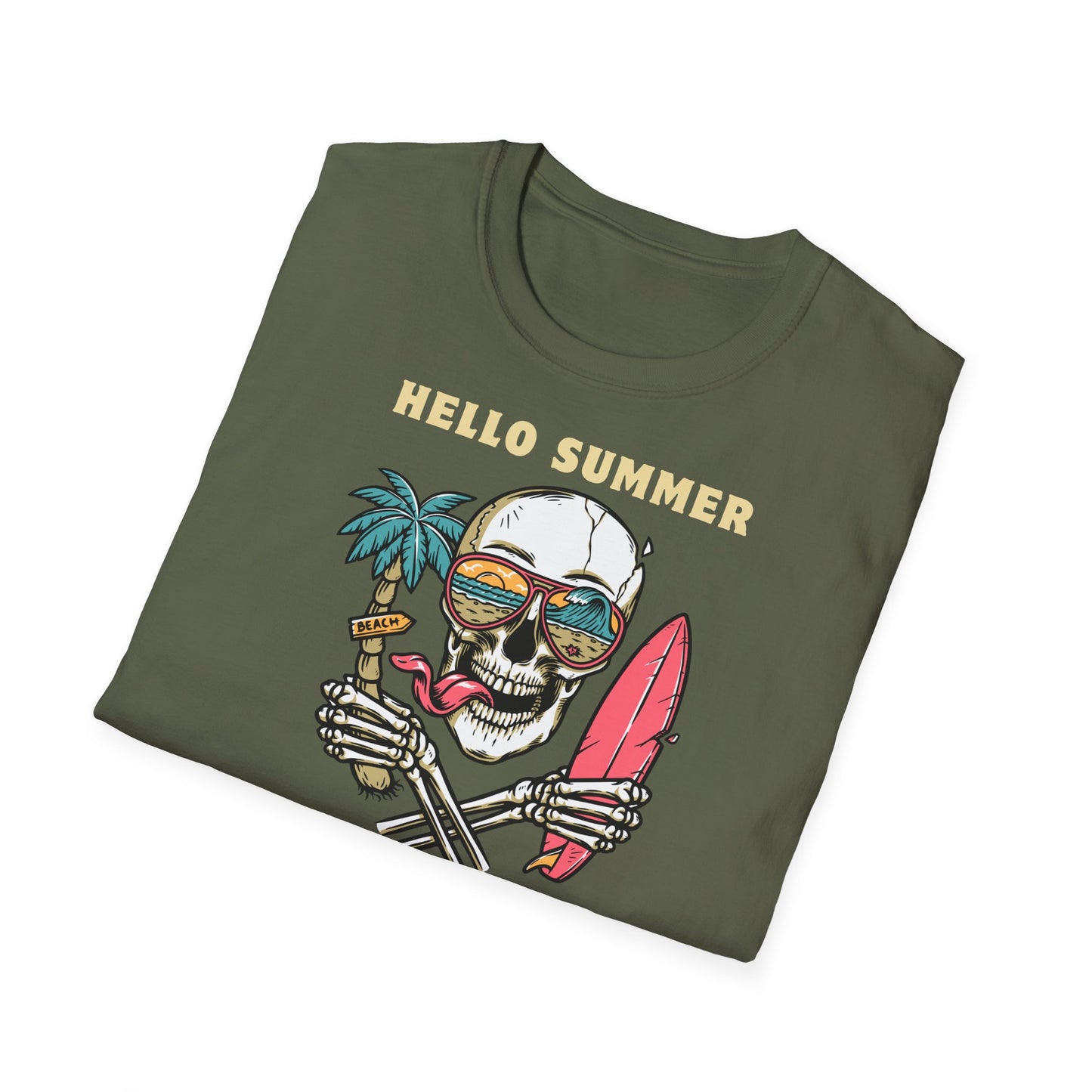 Hello Summer Skull T-Shirt - Good Vibes Unisex Tee