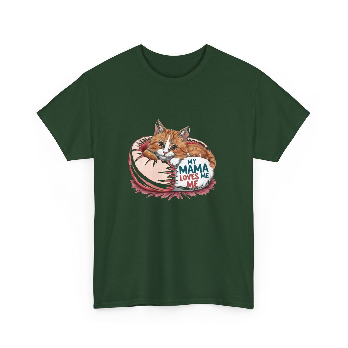 My Mama Loves Me Cat T-Shirt - Unisex Heavy Cotton Tee for Cat Lovers