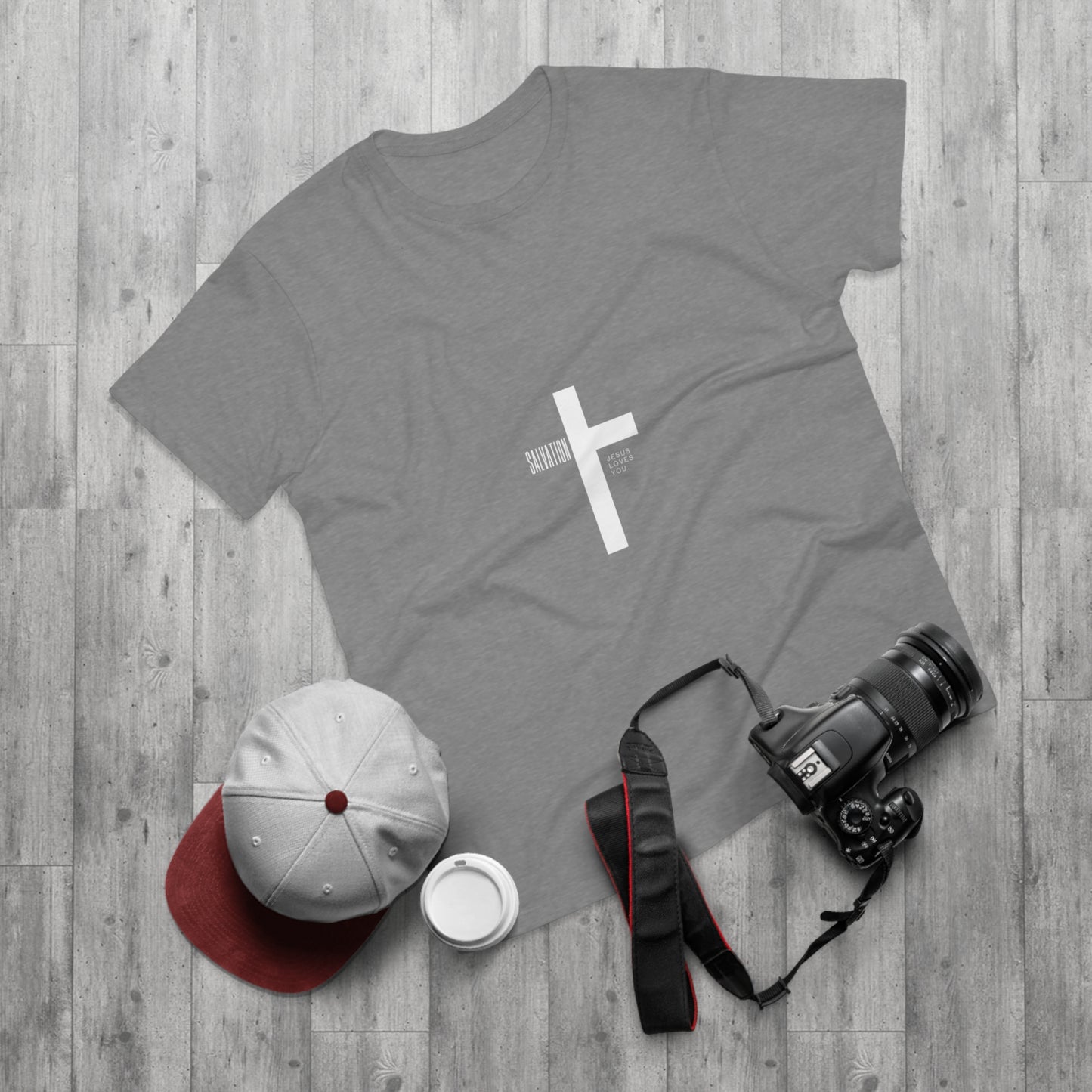 Minimalist Cross Graphic Men's T-Shirt - Faith-Inspired Tee