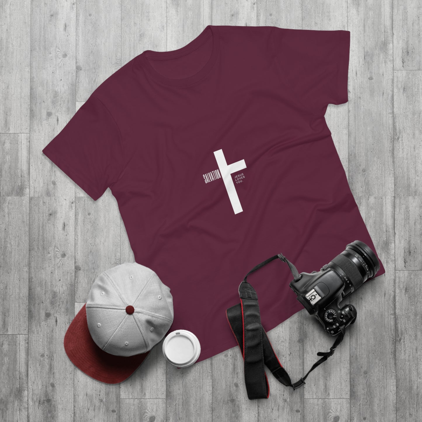 Minimalist Cross Graphic Men's T-Shirt - Faith-Inspired Tee