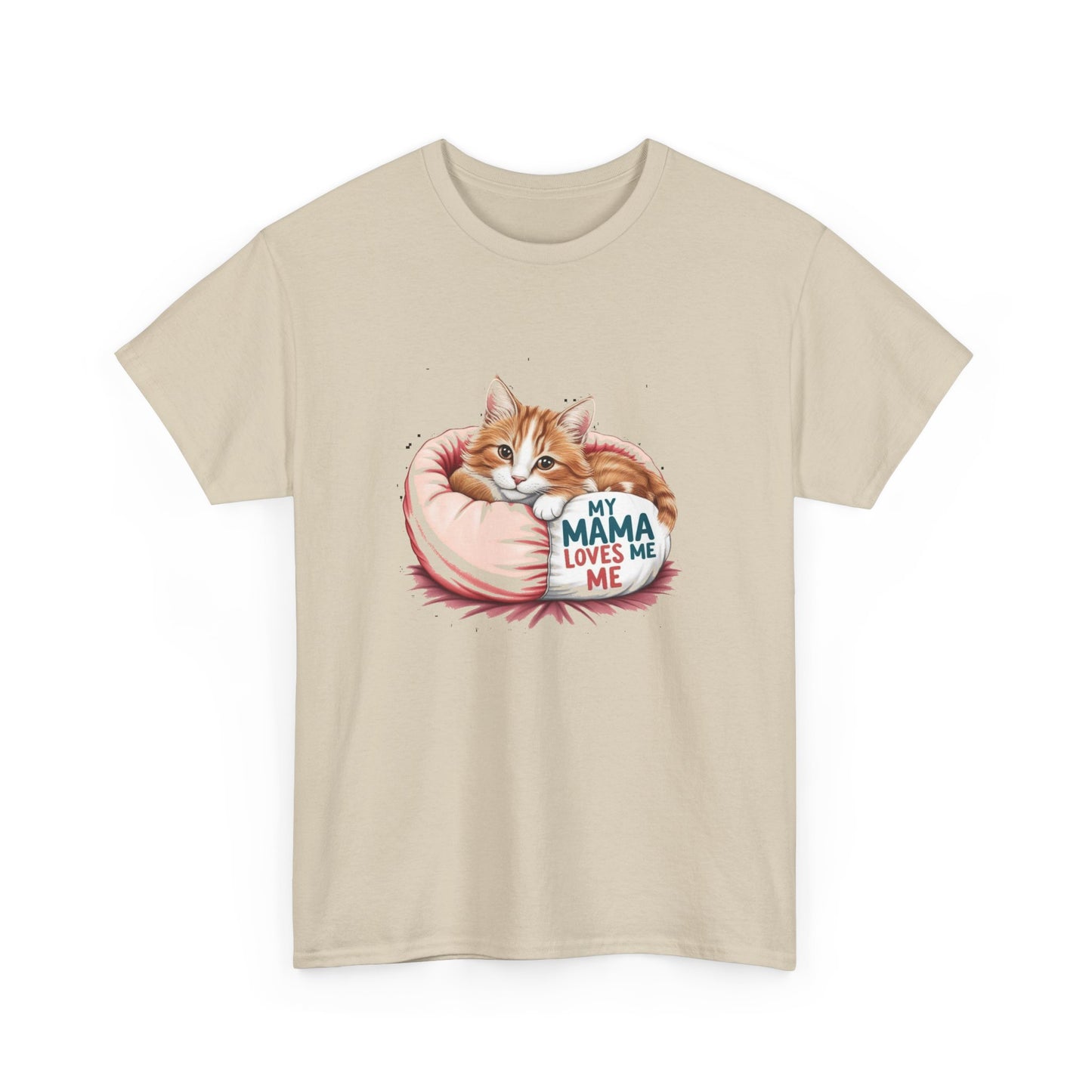 My Mama Loves Me Cat T-Shirt - Unisex Heavy Cotton Tee for Cat Lovers