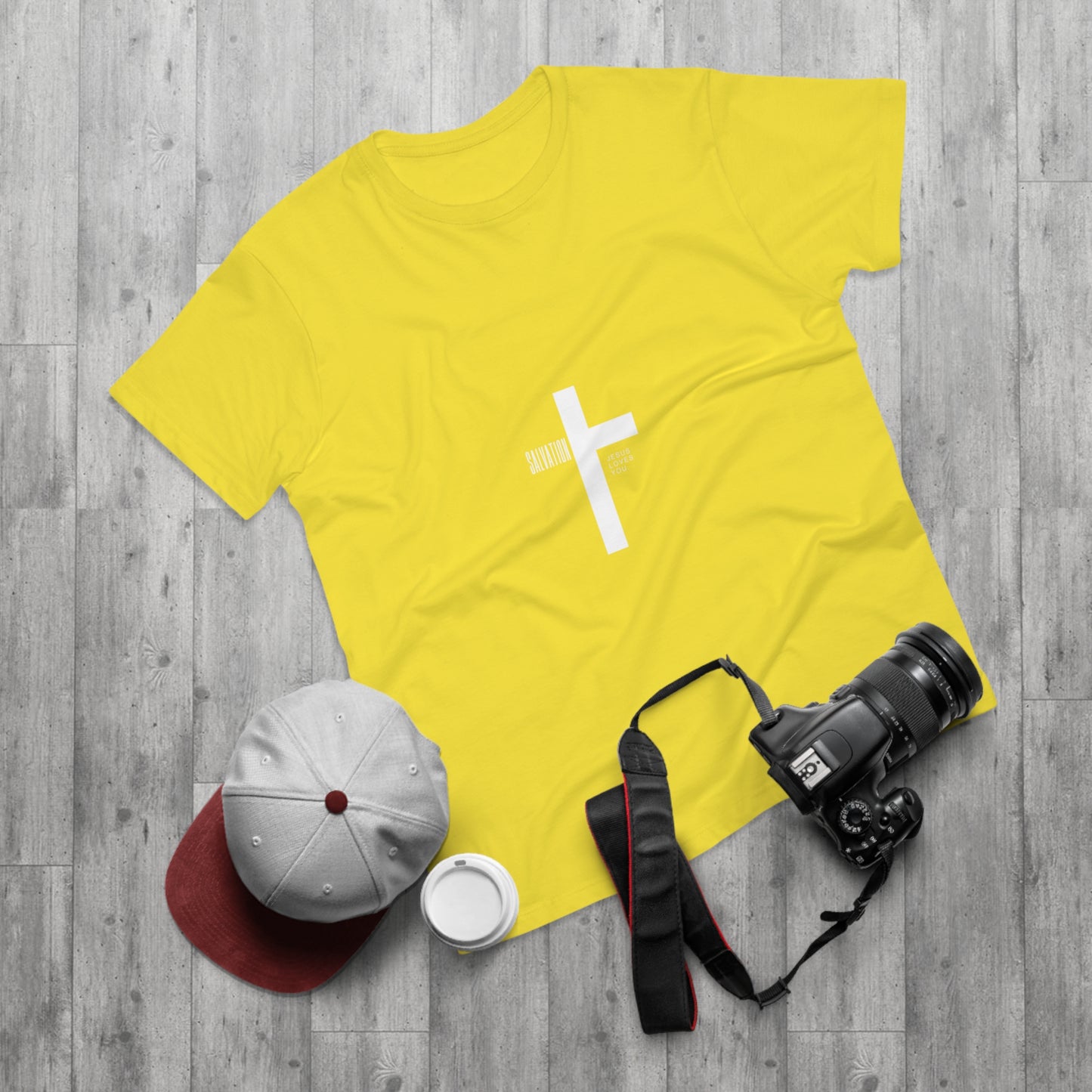 Minimalist Cross Graphic Men's T-Shirt - Faith-Inspired Tee