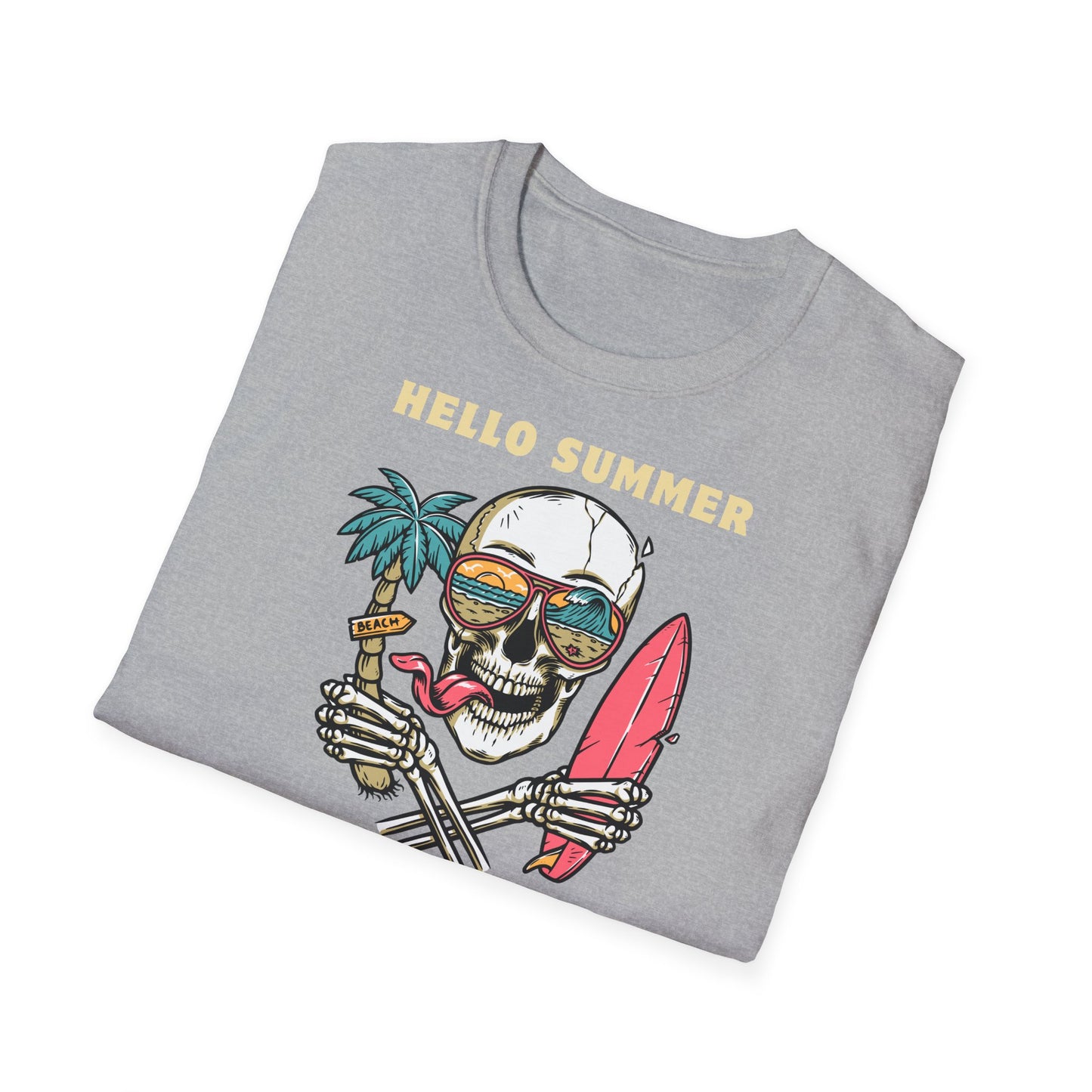 Hello Summer Skull T-Shirt - Good Vibes Unisex Tee