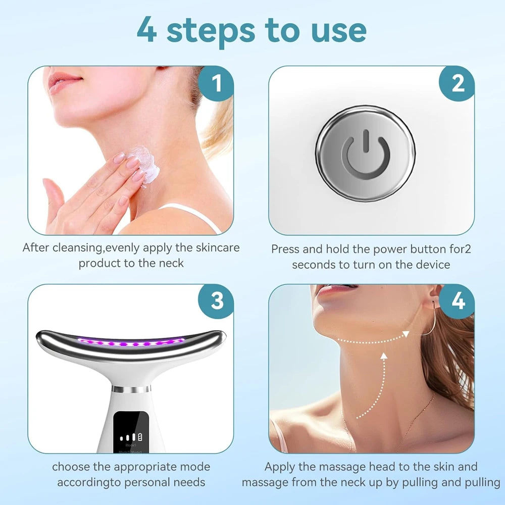 Face Massager -USB rechargeable skin massage tool with digital display designed for the face and neck