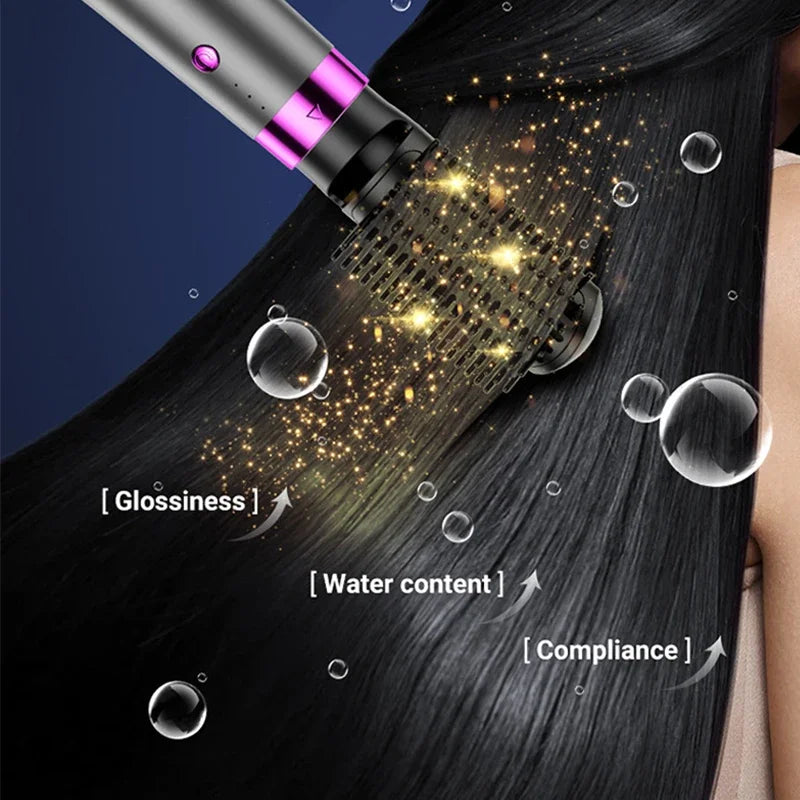 Hair Dryer 5 In 1 Hair Blower Hot Cold Air Styler Comb Anion Hairdryer Electric Leafless Blowing Hair Dryer Auto Curling Iron