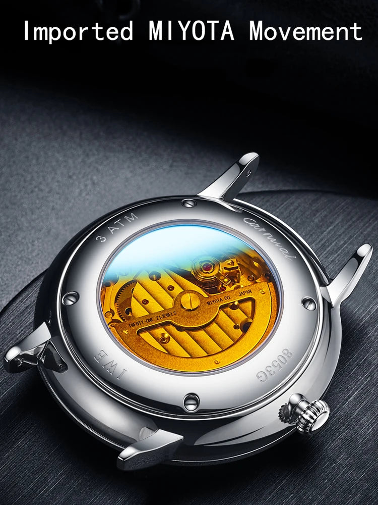 Mens Watches CARNIVAL Top Brand Luxury Waterproof Date Grey Male MIYOTA Automatic Mechanical Wrist Watch Relogios Masculinos