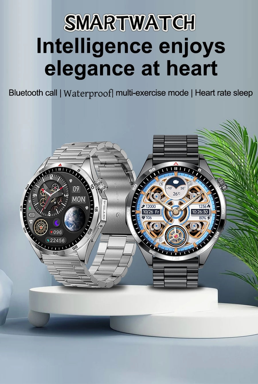 Smart Watch Men 1.53 HD Screen 360*360 Bluetooth Call IP67 Waterproof  With 100+ Sport Codes Heart Rate Monitoring SmartWatch