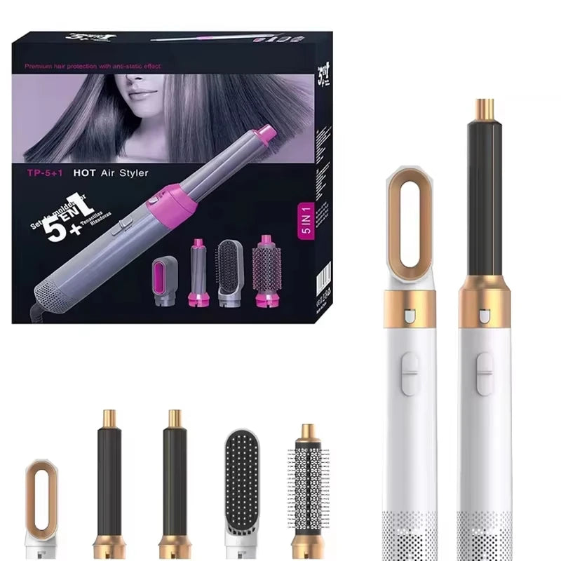 New 5 in 1 Hair Dryer Hot Comb Set Professional Curling Iron Hair Straightener Styling Tool For Airwrap Hair Dryer 2025