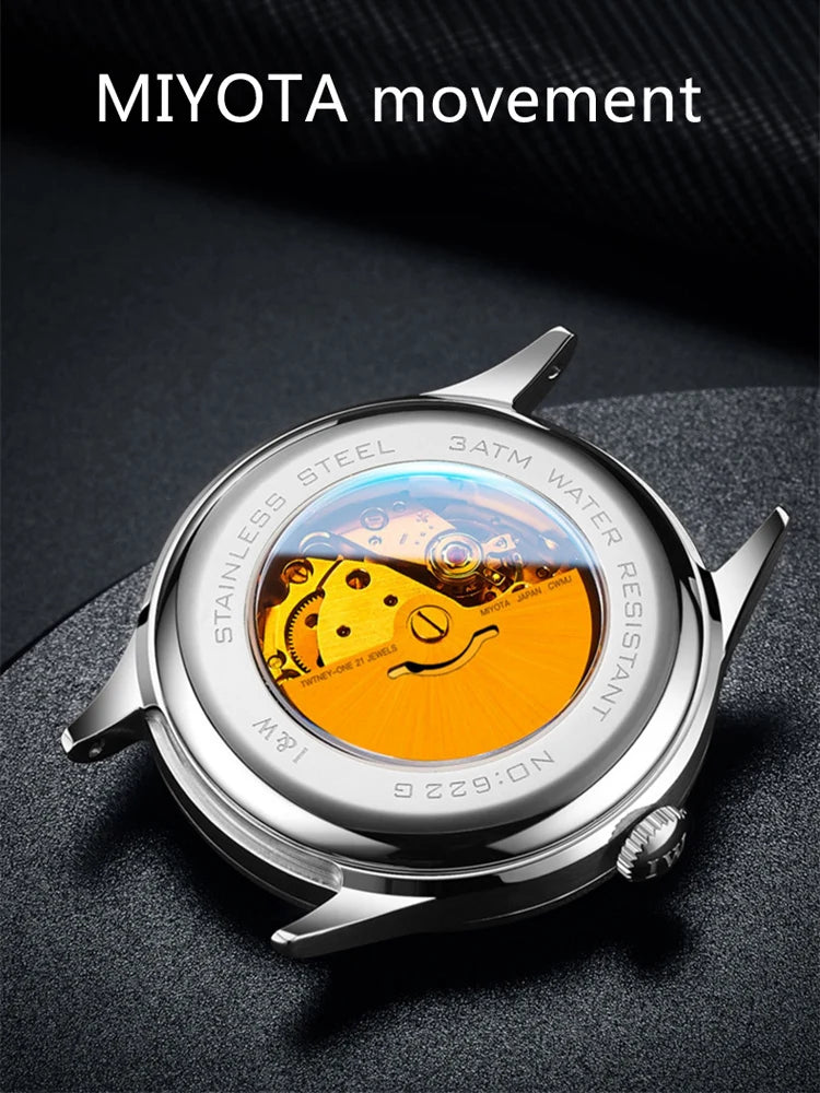 IW Automatic Men Watch Top Brand Sports Full Steel Sapphire Miyota Mechanical Movement Waterproof Mens Watches Relogio Masculino