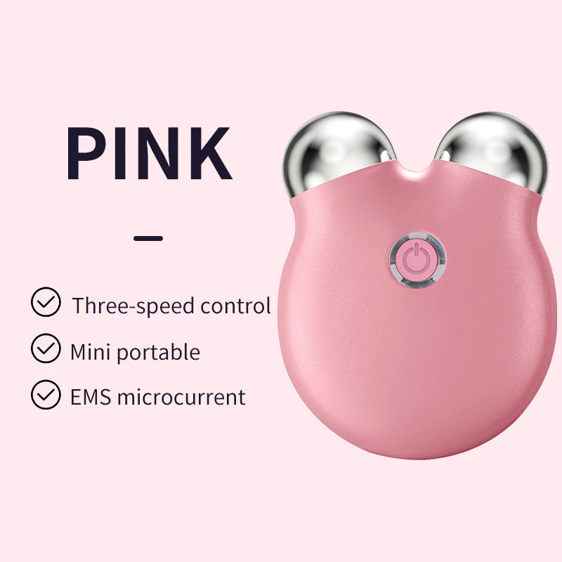 Mini Micro Current EMS Beauty Instrument Portable Rollers Face Slimming Massager EMS Delicate Contour Lifting Firming Skin Care