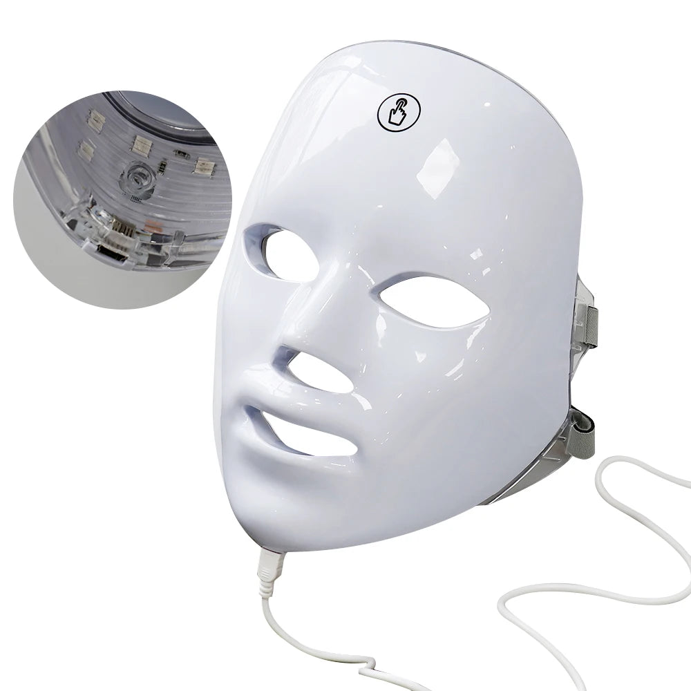 Wireless Facial Neck LED Beauty Machine Skin Tightening Full Face Care Spa Device Relaxation Treatment Anti-Wrinkle Red Light