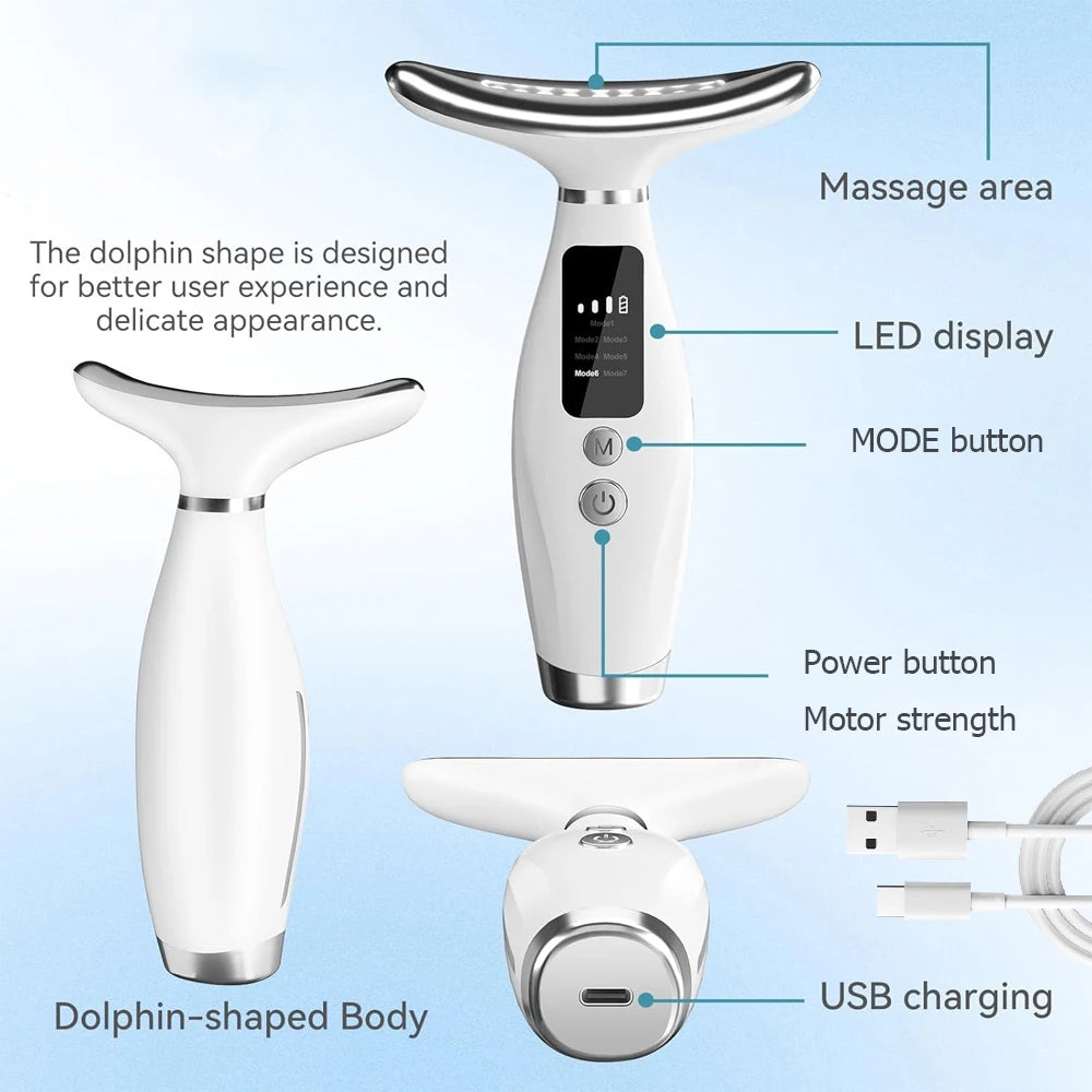 Face Massager -USB rechargeable skin massage tool with digital display designed for the face and neck