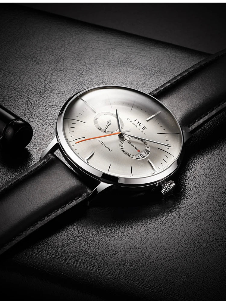 Mens Watches CARNIVAL Top Brand Luxury Waterproof Date Grey Male MIYOTA Automatic Mechanical Wrist Watch Relogios Masculinos