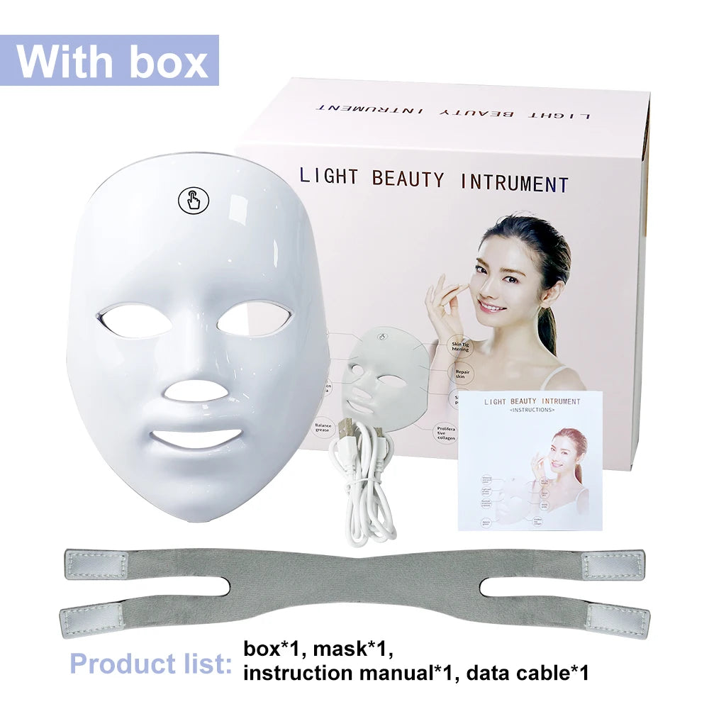 Wireless Facial Neck LED Beauty Machine Skin Tightening Full Face Care Spa Device Relaxation Treatment Anti-Wrinkle Red Light
