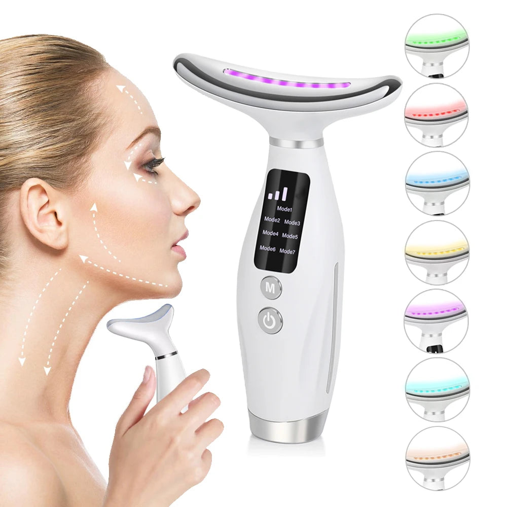 Face Massager -USB rechargeable skin massage tool with digital display designed for the face and neck
