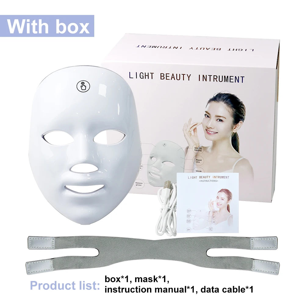 Wireless Facial Neck LED Beauty Machine Skin Tightening Full Face Care Spa Device Relaxation Treatment Anti-Wrinkle Red Light