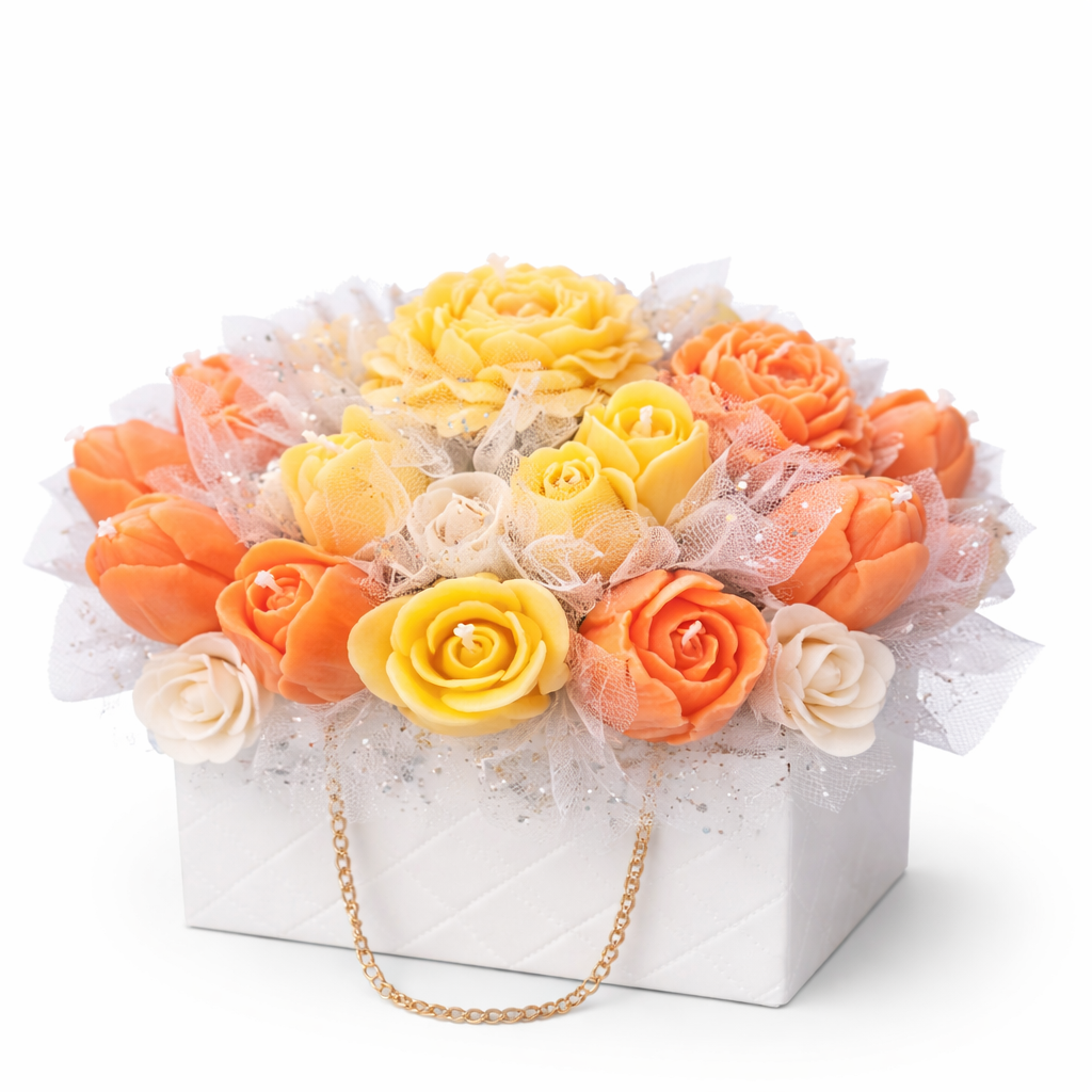 Luxury Flower Box Candle Arrangement