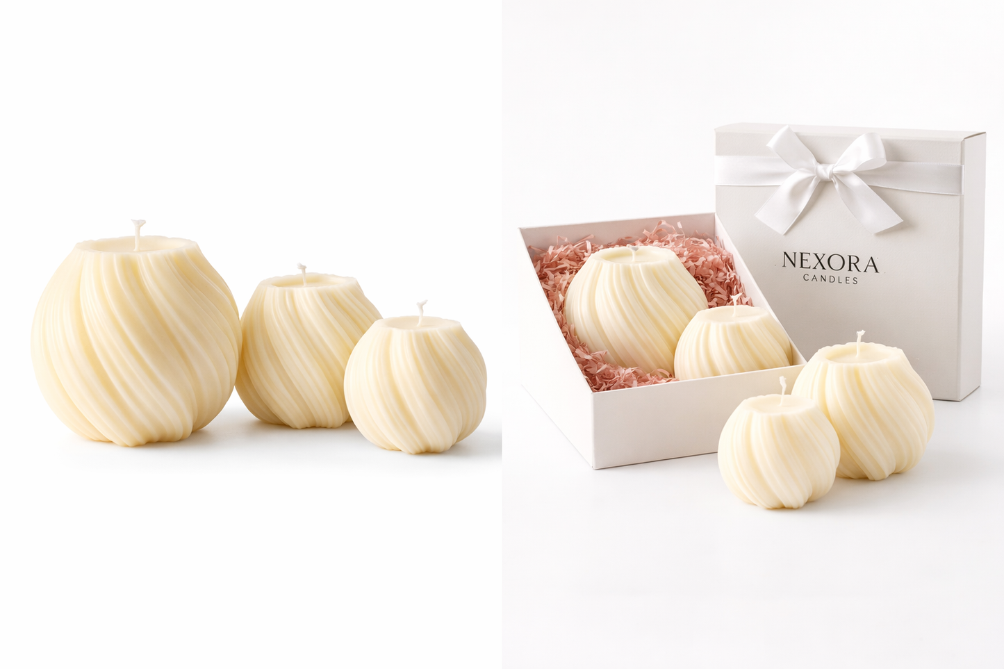 Decorative Swirl Candle Set (S / M / L)