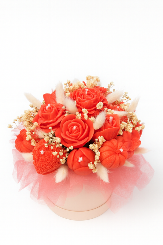 Luxury Red Floral Candle Arrangemen